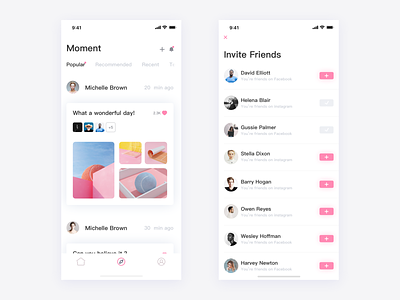Social contac-2 app design icon ui ux