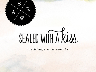 Swak hand lettering logo seal wedding and events