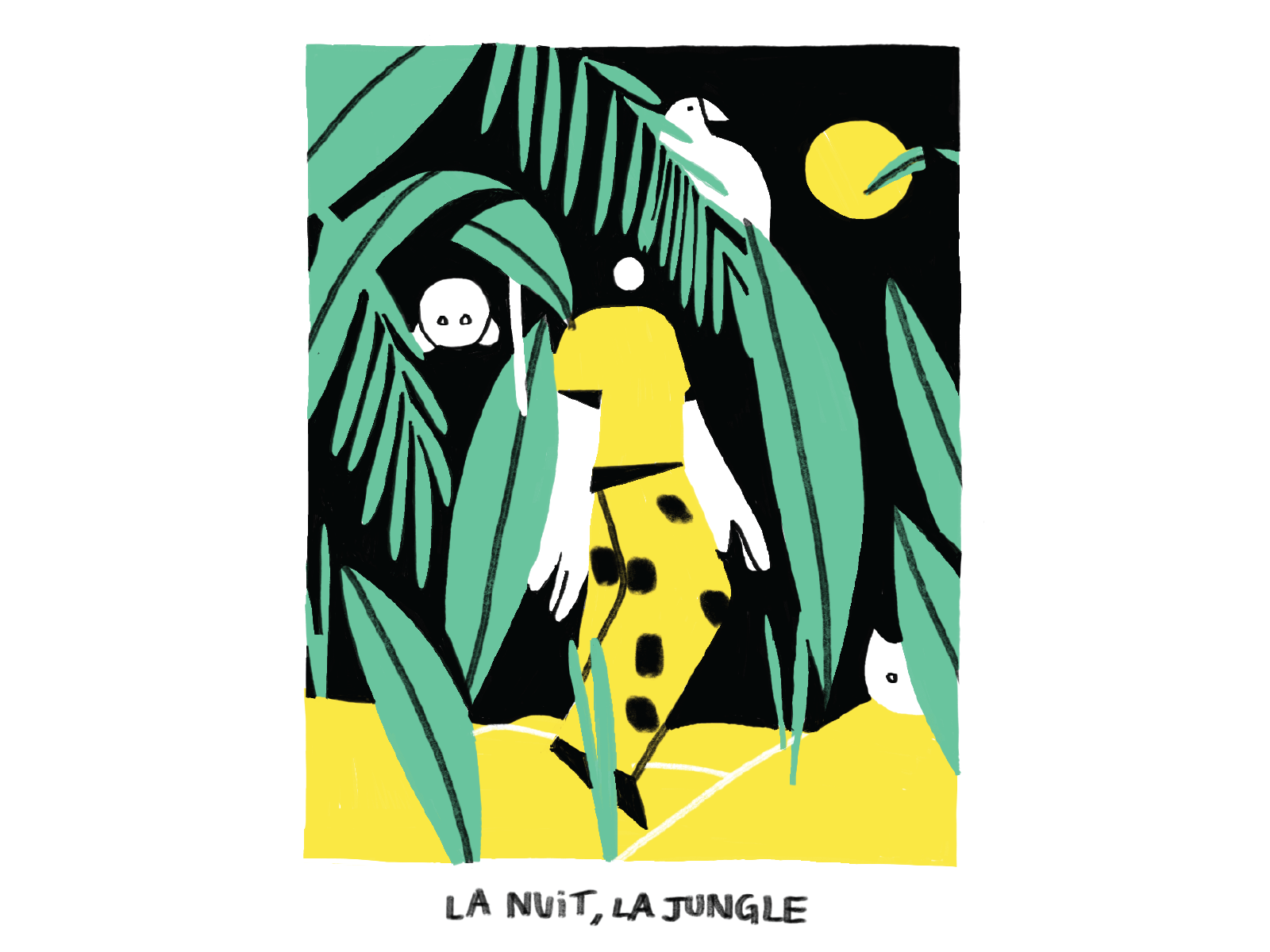 La nuit, la jungle plant ai character illustration illustrator
