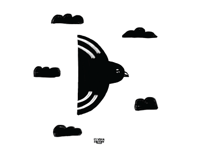 Bird bird black brush cloud illustration