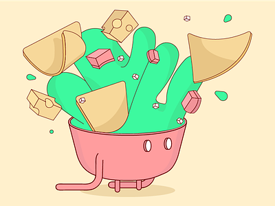 Guacamole ai character food geometry illustration illustrator orthographic vector