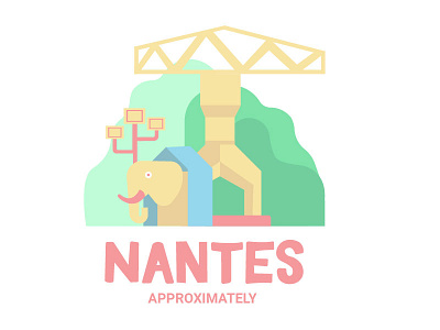 Nantes approximately project ai city elephant graphic illustrator nantes tital vector