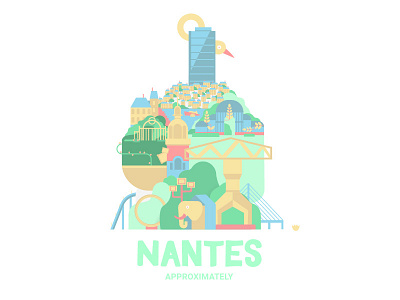 Approximately project ai city elephant graphic illustrator nantes titan tower vector