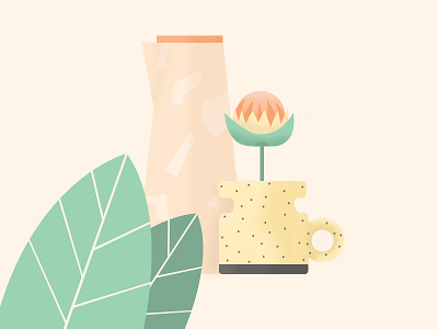 Plants & ceramics 5 gradient graphic illustration illustrator invitation invite invites plant vector