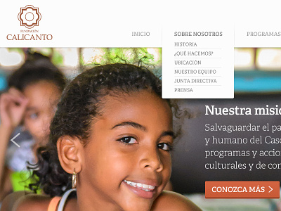 Fundación Calicanto - Homepage dropdown layout minimal non profit slideshow victorian website