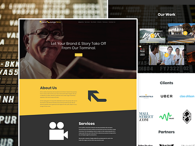 Transit Lounge Films - Homepage design branding design web