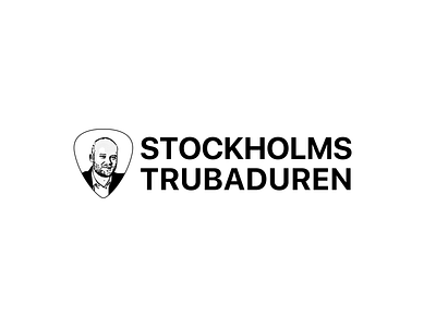 Stockholms Trubaduren - Logo design black and white illustration logo