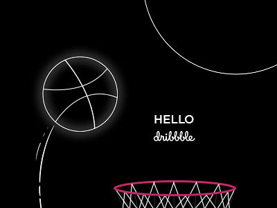 First shot black and white catch circles debut dribbble goal line art minimal