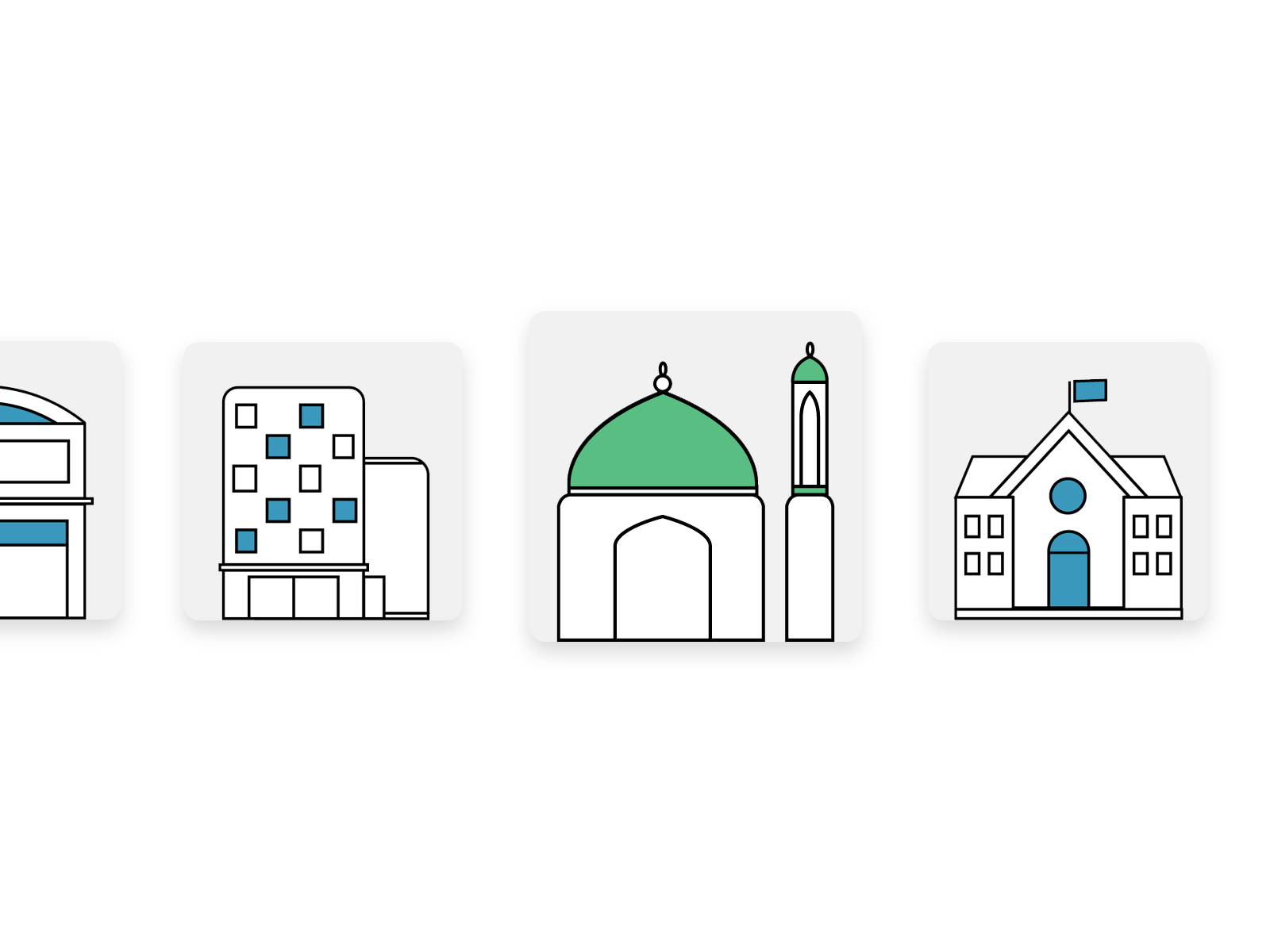 Places iconography business illustration islamic places locations minimal modern mosque organisation places school svg ui vector art vector graphic
