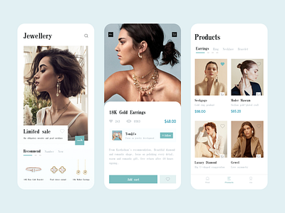 Jewelry e-commerce app app buy clean design ui woman