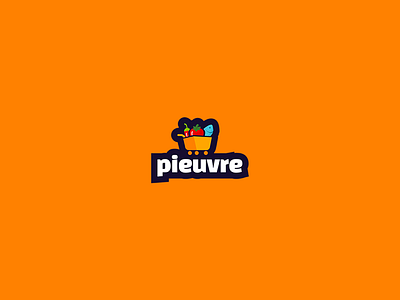 Pieuvre logo design | Food mart branding design food illustration logo mart