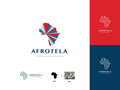 Afrotela branding design flat icon illustration logo vector