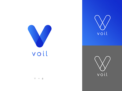 V + Oil drop concept branding concept drop icon logo oil