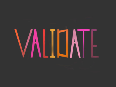 Validate colorful hand rendered typography
