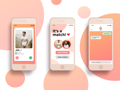It's a match! app concept dating app design figma figmadesign love ui ux valentinesday vector