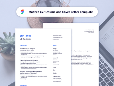 Modern CV Resume and Cover Letter Template Figma cover letter cover letter template cv cv design cv resume template cv template figma figma design modern cv resume resume clean ui ui kit