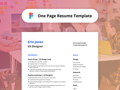 One-Page Resume Template - Figma Freebie curriculum cv figma free freebie job one page resume template