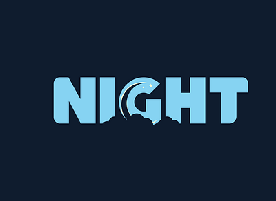 Night Wordmark Logo animation app branding design flat graphic design icon illustration lettermark lettermark logo logo minimal minimal logo typography ui ux vector web website wordmark