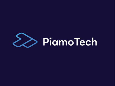 PiamoTech brand branding brilliant design flat illustration logo minimal pt logo tech logo technology vector