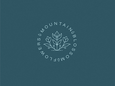 mountain-flowers branding brilliant flower flowershop illustration logo shop vector