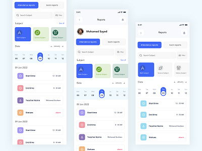 Subject Report app brilliant charts date design education graphic illustration mobile application mobile design report statues ui ux