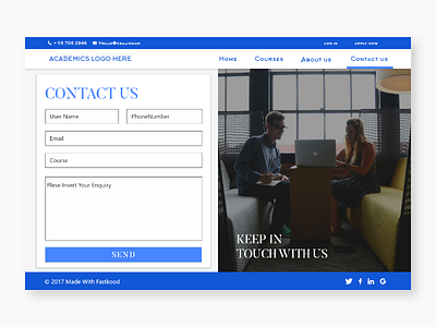 Contact form apply contact form interface ui ux web xd