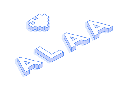 ALAA font heart isometric logo love text