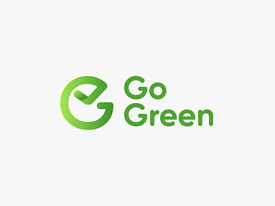 Go Green brand brilliant green icon identity illustrator letters logo matching type typography