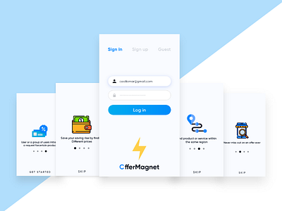 OfferMagnet app app color icon interaction mobile mockup offer ui ux