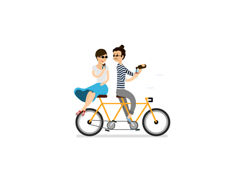 Summer Biking 2d after effects animation bike character dribbble gif motion graphics shapes white wine