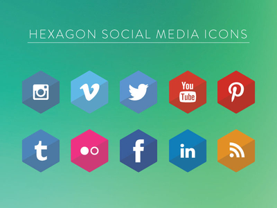 Hexagon Social Media Icons by Brayden Love - Dribbble