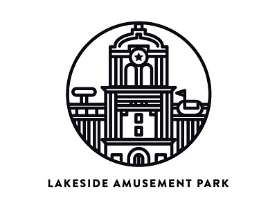 Lakeside Amusement Park amusement blog colorado daily icon iconaday lakeside park retro rollercoaster singlestroke