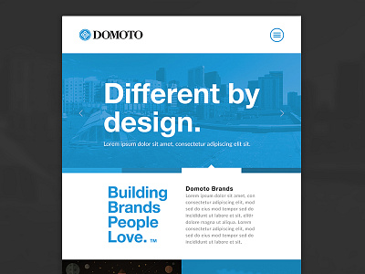 Domoto Web blue minimal redesign website