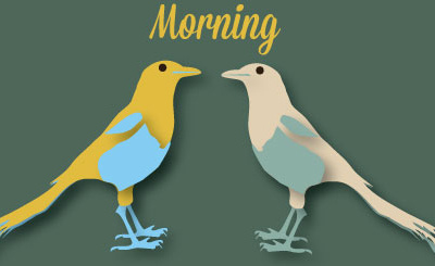 Morning cut paper design magpie