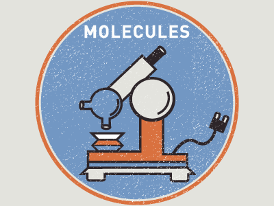 Molecules Badge badge microscope molecules science