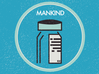 Mankind Badge badge bottle kind man mankind prescription science