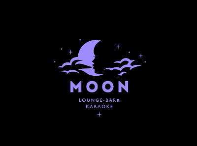 Moon bar cloud design hookah logo moon restaurant sky smoke stars woman