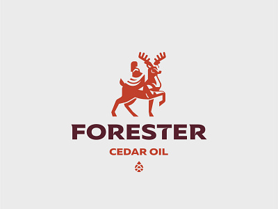 Logo for Forester cedar cone deer elf logo oil