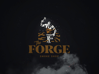 ⚠ Logo for The Forge 🔨🔥 blacksmith forge smoke