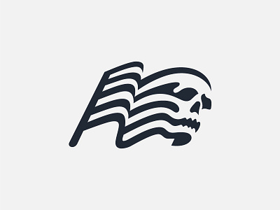 Skull + flag logo