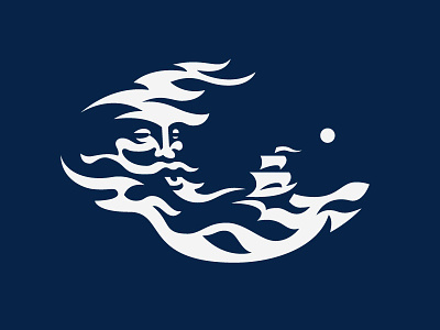Poseidon design logo ocean poseidon ship