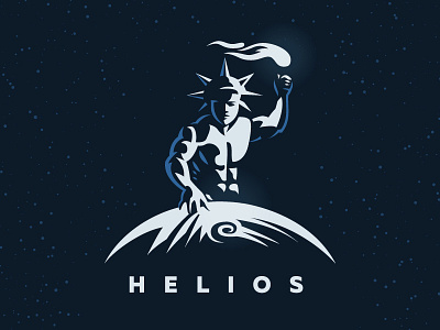 Helios earth emblem god helios space sun torch universe