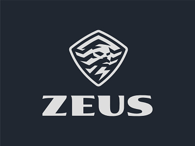 Zeus beard design god lightning logo sparks storm zeus