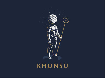 ☥ Egyptian God Khonsu. design egypt egyptian gods graphics illustration khonsu logo moon mythology vector