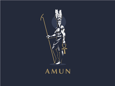 ☥ Egyptian God Amun. amun ankh design egypt egyptian feather gods graphics illustration logo mythology vector