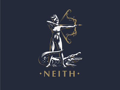 ☥ Egyptian Goddess Neith. arrow bow crocodile egypt egyptian gods logo maat mythology neith