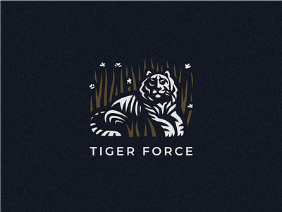 Tiger force design illustration jungle logo tiger