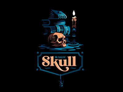 Magic skull books candle magic skull spider