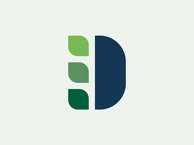 D + Leaf Logo Concept