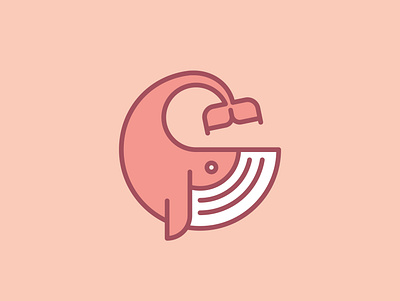 Pink Whale animation branding design graphic design icon illustration logo ocean pantone pink whale